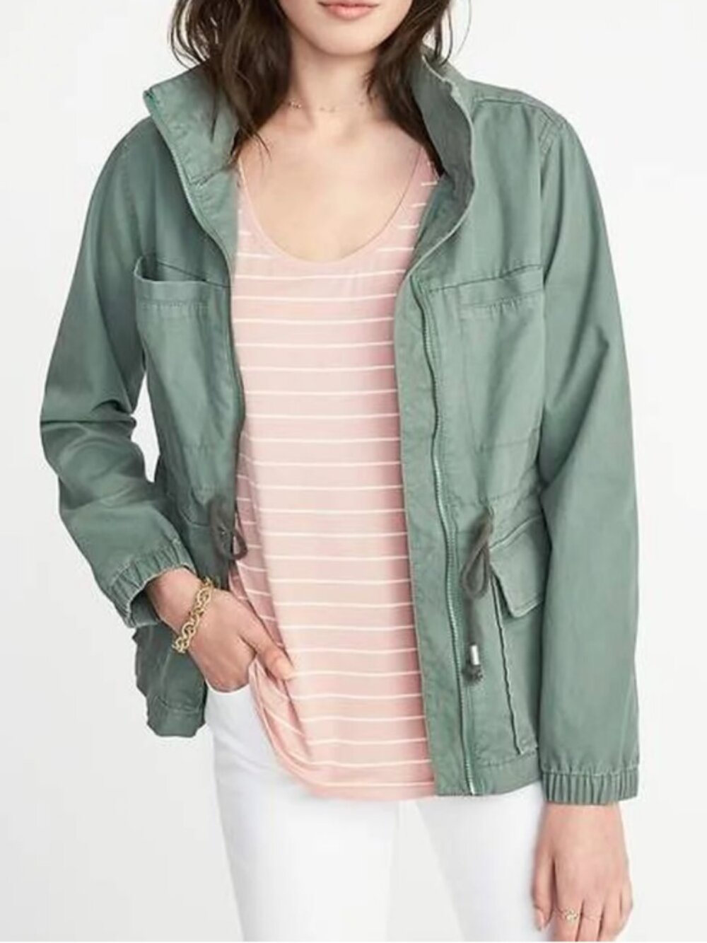 Olive green OLD NAVY full zip Utility Jacket (size M)